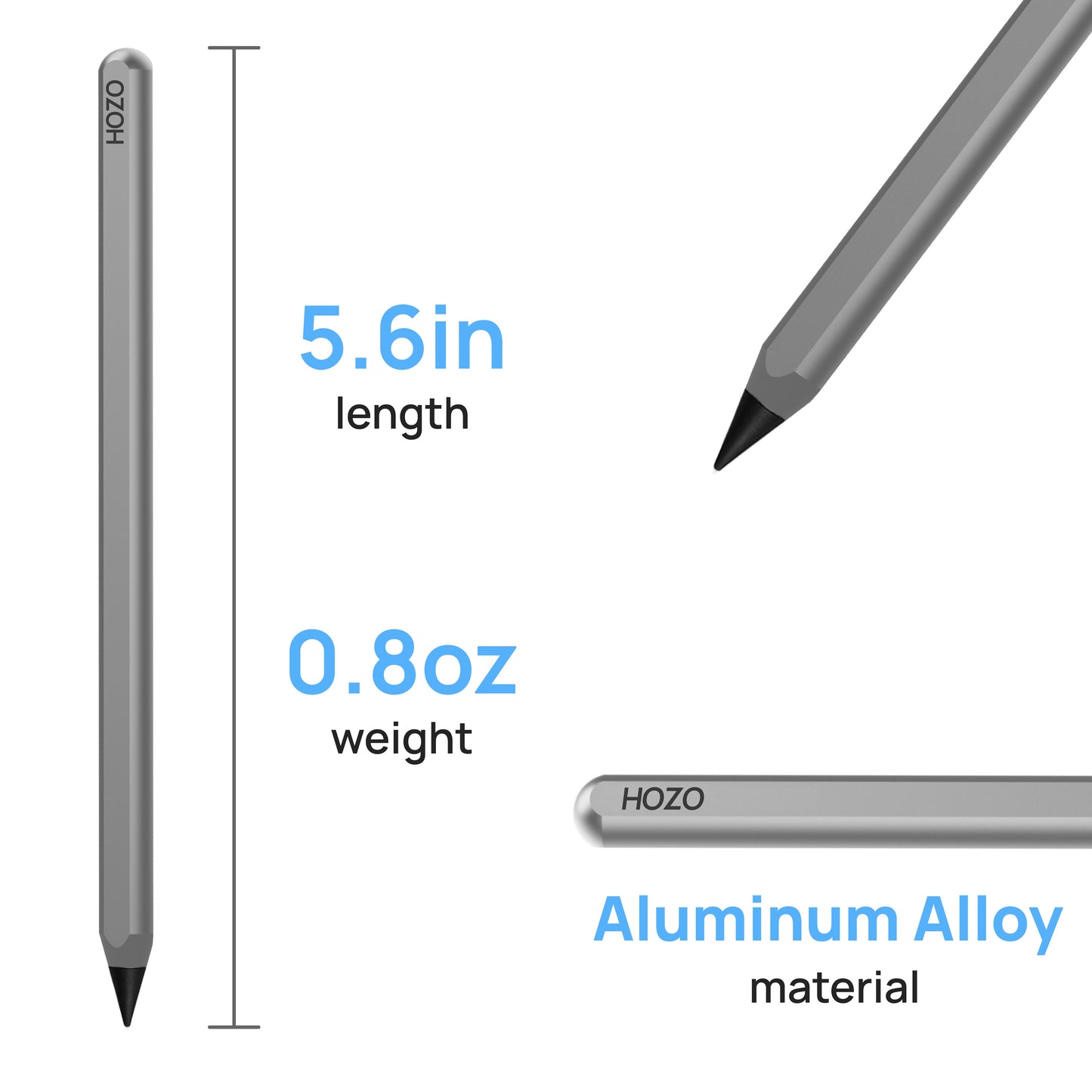 HOZO NeoPencil Inkless Metal Pencil, Reusable Writing & Drawing Pencil for Artists & Students